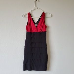 Black and red bodycon dress
